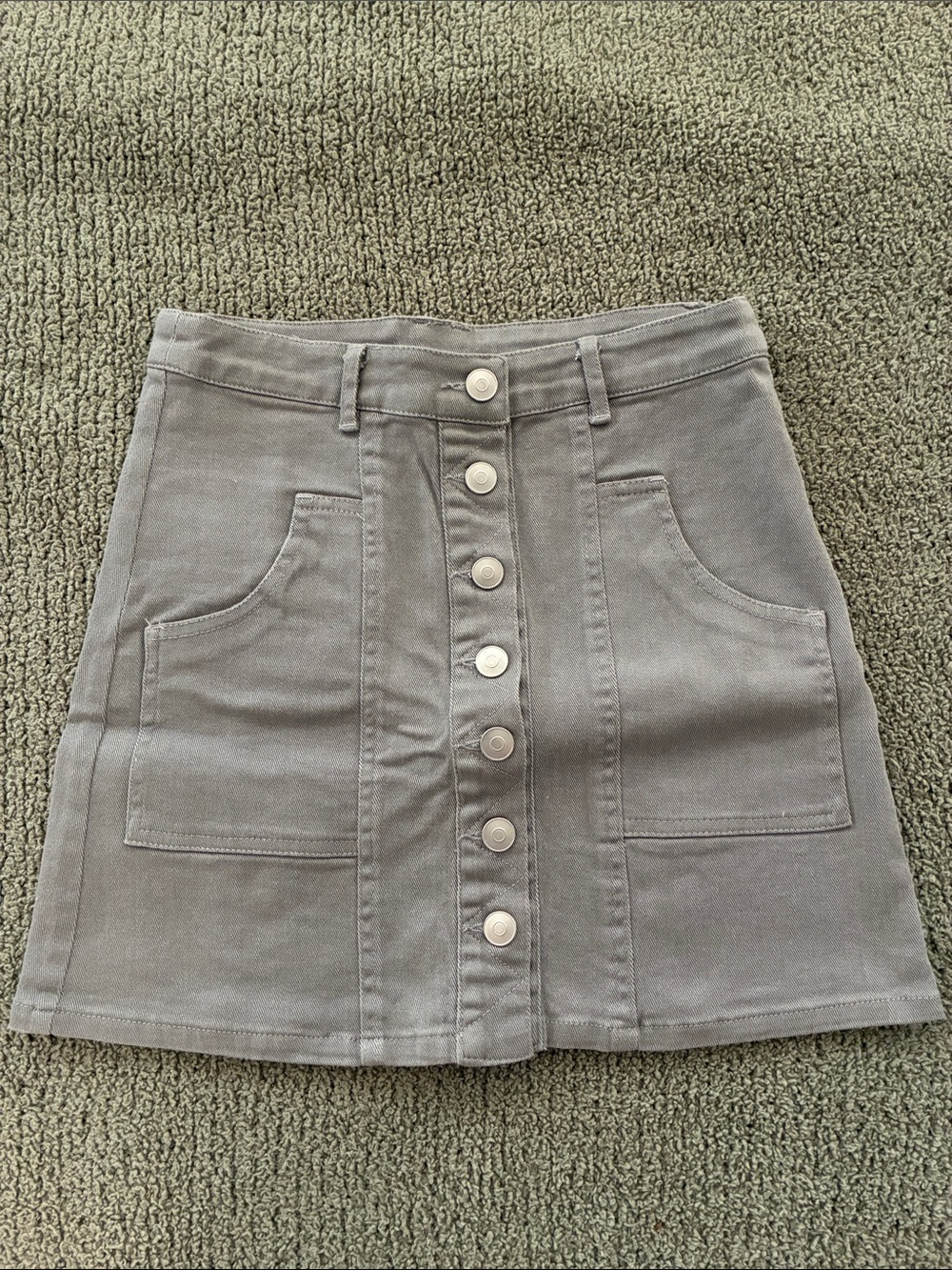 BRAND NEW: Altar’d State Button-Front Gray Women’s A-Line Skirt
